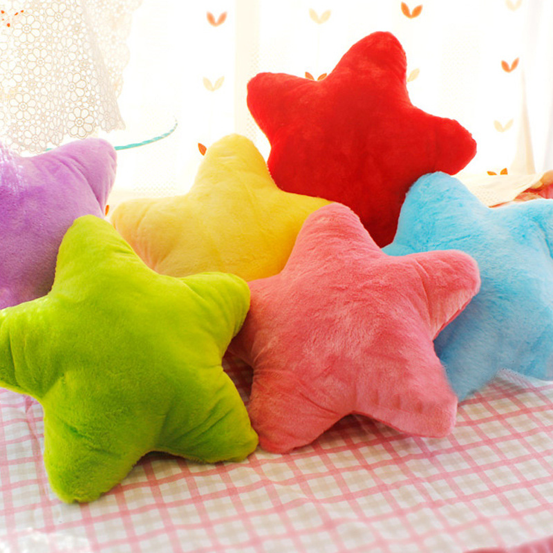 Soft Five pointed Star Pillow Plush Cushion, Yellow, Pink, And Red Home Decoration For Bedroom Sofa Ornaments yellow