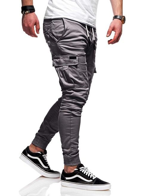 Men's Casual Joggers, Sweatpants Cargo Combat Trousers, Loose Sport Workout Pants For Fitness & Leisure 30 In