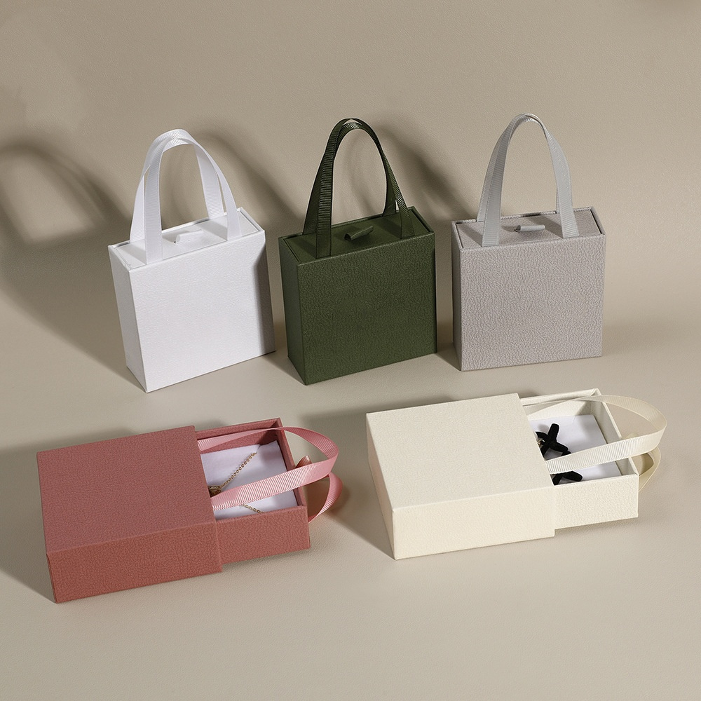 Jewelry Drawer Box With Handle, Wedding Or Travel Jewelry Organizer Case, Portable Ring Earrings Necklace Gift Packaging dark Brown