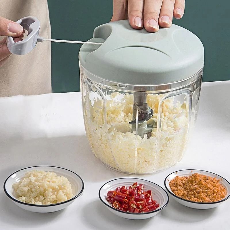 Manual Meat Mincer And Garlic Chopper Hand Crank Vegetable Cutter 500ml Or 900ml green 500 Ml