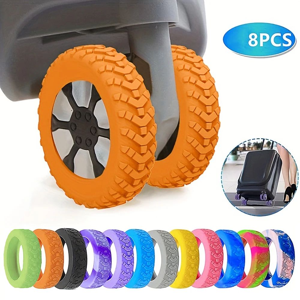 Silicone Luggage Wheel Cover Set orange