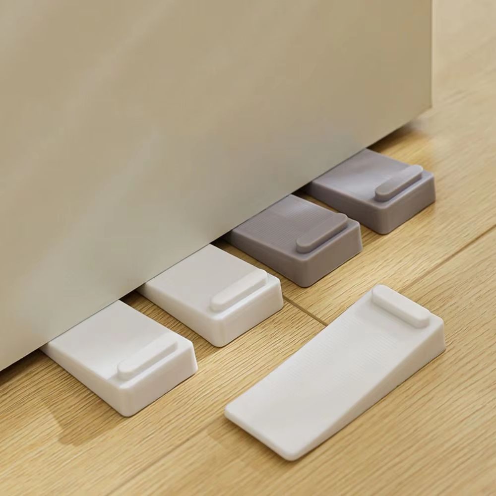 Safety Silicone Door Stop Wedges 2 Pack Anti Collision Door Stoppers For Home & Office white