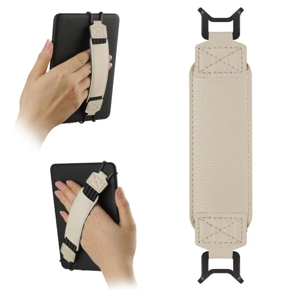 Universal Leather Tablet Hand Strap With Anti Slip Finger Grip Holder green For 6 7