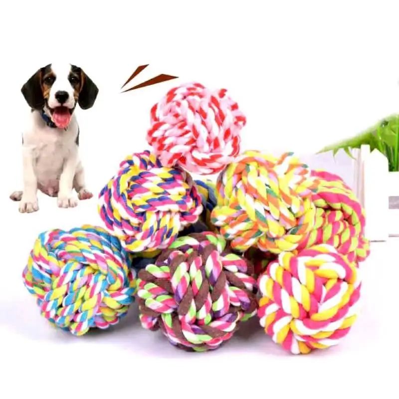 Colorful Rope Ball Chew Dog Toy a