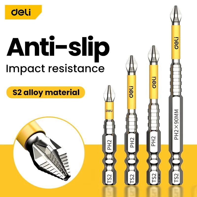 PH2 Magnetic Non Slip Cross Screwdriver Bit Set | Hardened Steel Batch Head Drill Bits 25 150mm For Power Tools 2.5 In 5 Pcs