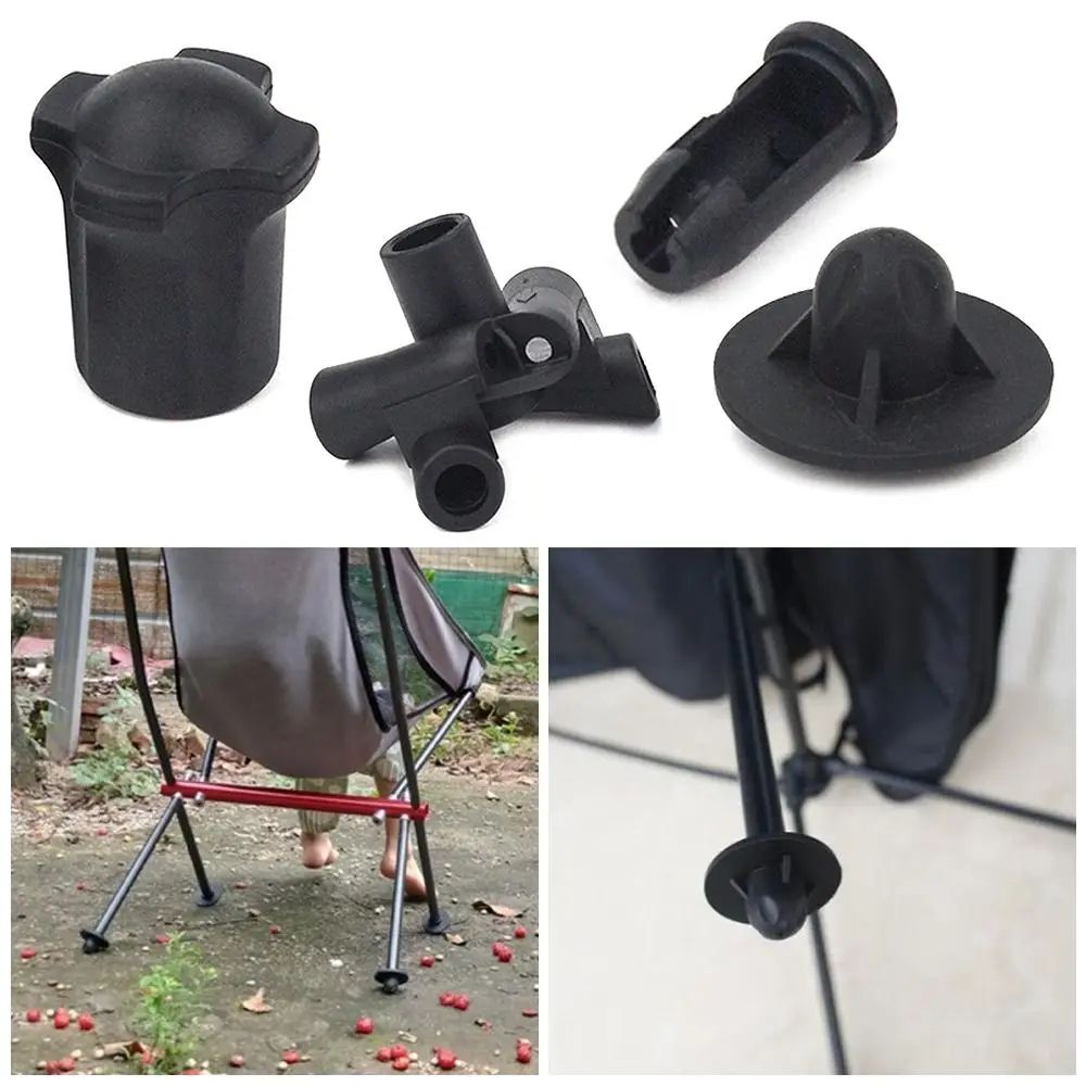 Moon Camping Chair Leg Covers Set | Anti Slip Foot Caps & Connectors | Removable Anti Sag Chair Leg Protectors 4 Pcs Style 2 15mm