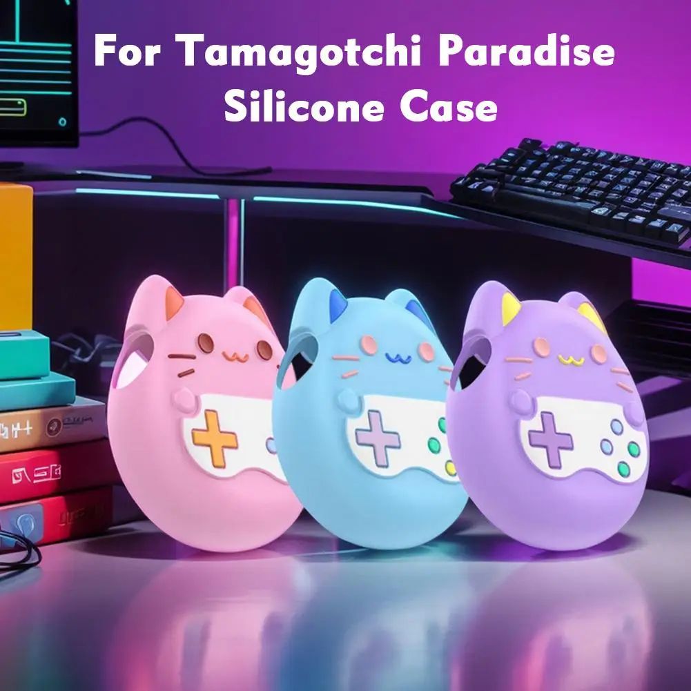 Tamagotchi Paradise Liquid Silicone Case Drop Proof Soft Protective Cover Anti Scratch Skin For Handheld Player purple