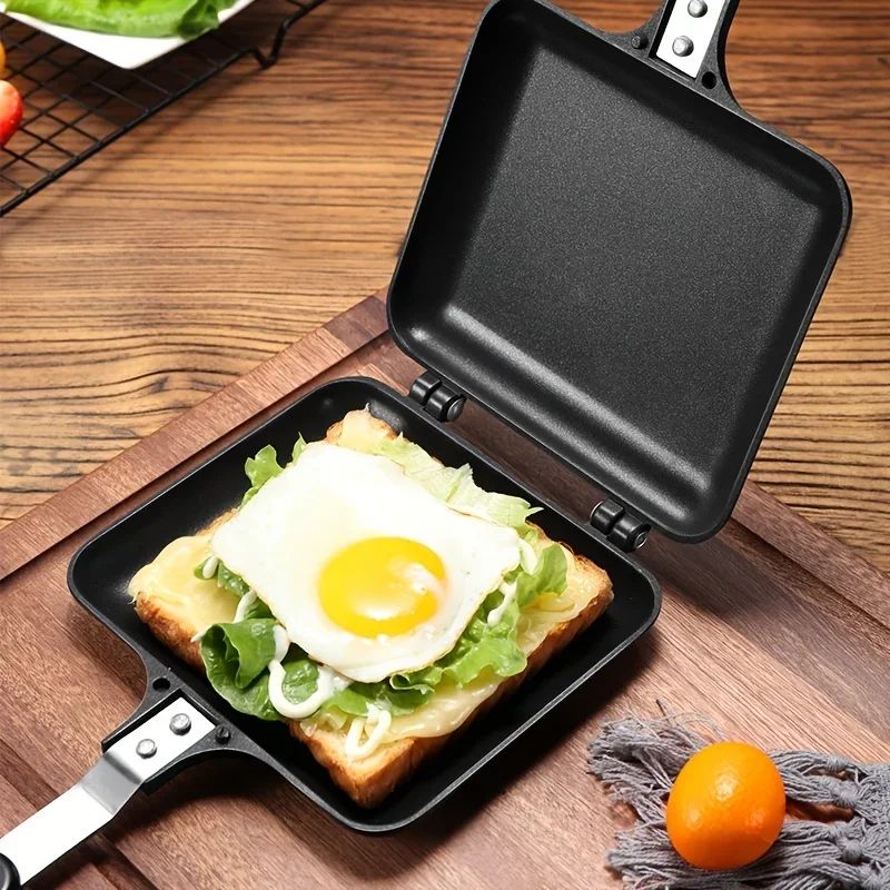 Non Stick Stovetop Sandwich Maker Grill Pan, Double Sided Toastie & Waffle Press Non Stick Stovetop Sandwich Maker Grill Pan, Double Sided Toastie & Waffle Press