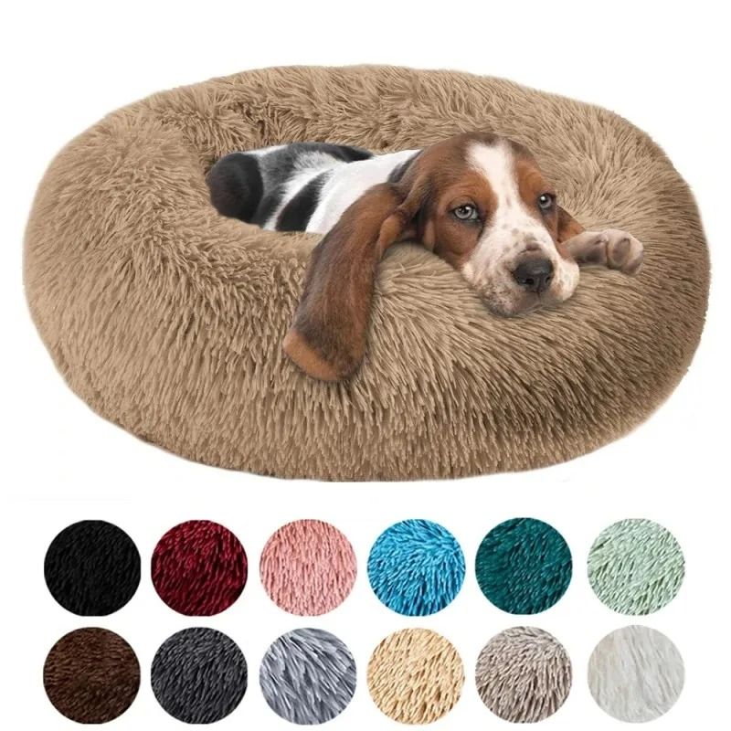 Premium Round Long Plush Pet Sanctuary turquoise s