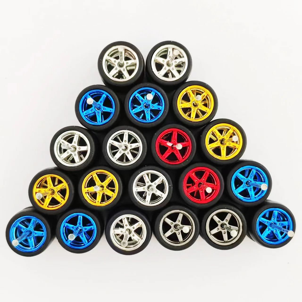 1 64 Model Car Wheels And Removable Rubber Tires Set For Hot Wheels And Matchbox Customs (11.2mm, 10 Sets) mix Set D