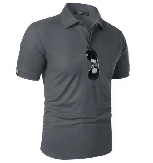 Mens Short Sleeve Polo Sports T Shirt Breathable Moisture Wicking And Oversized Fit red m