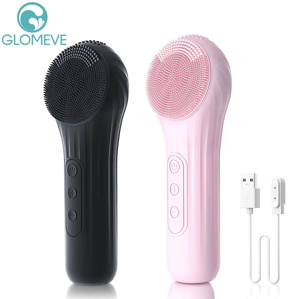 Sonic Waterproof Facial Cleansing Brush Rechargeable Deep Clean Skin Care Tool black