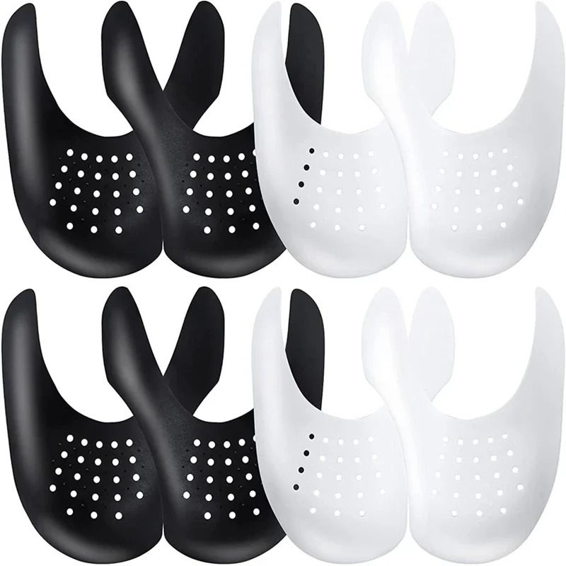 4Pcs Shoe Toe Cap Crease Protector For Sneaker Maintenance black S