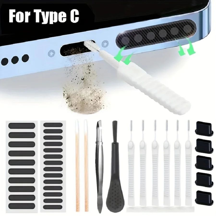 Phone Speaker Cleaning Tool Kit 66pcs For Type c