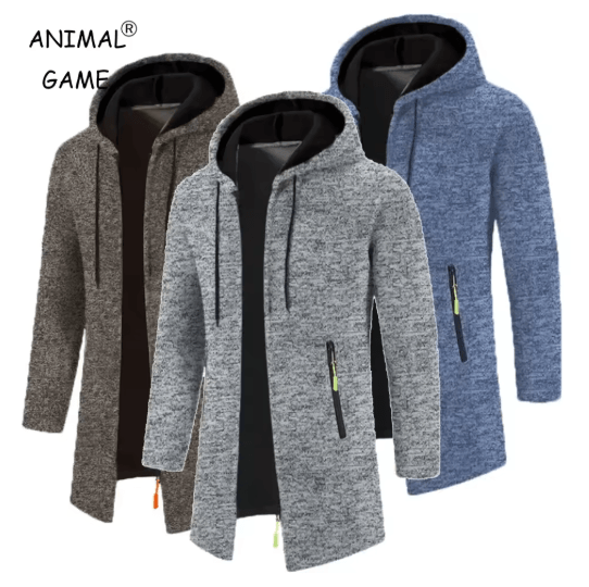 Mens Oversized Hooded Zip Up Sweatshirt Long Sleeve Solid Color Streetwear Hoodie Jacket For Autumn blue m