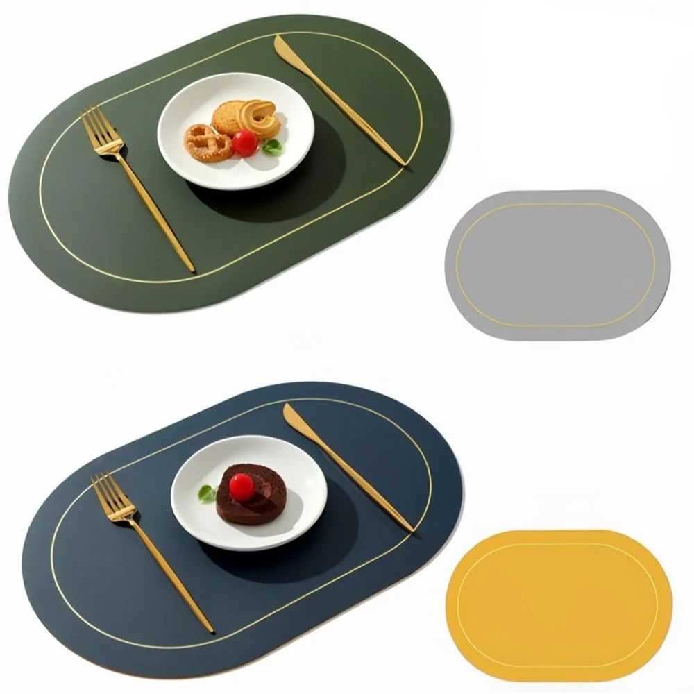 Nordic Minimalist Double Sided Dining Placemat And Decorative Table Protector light Green