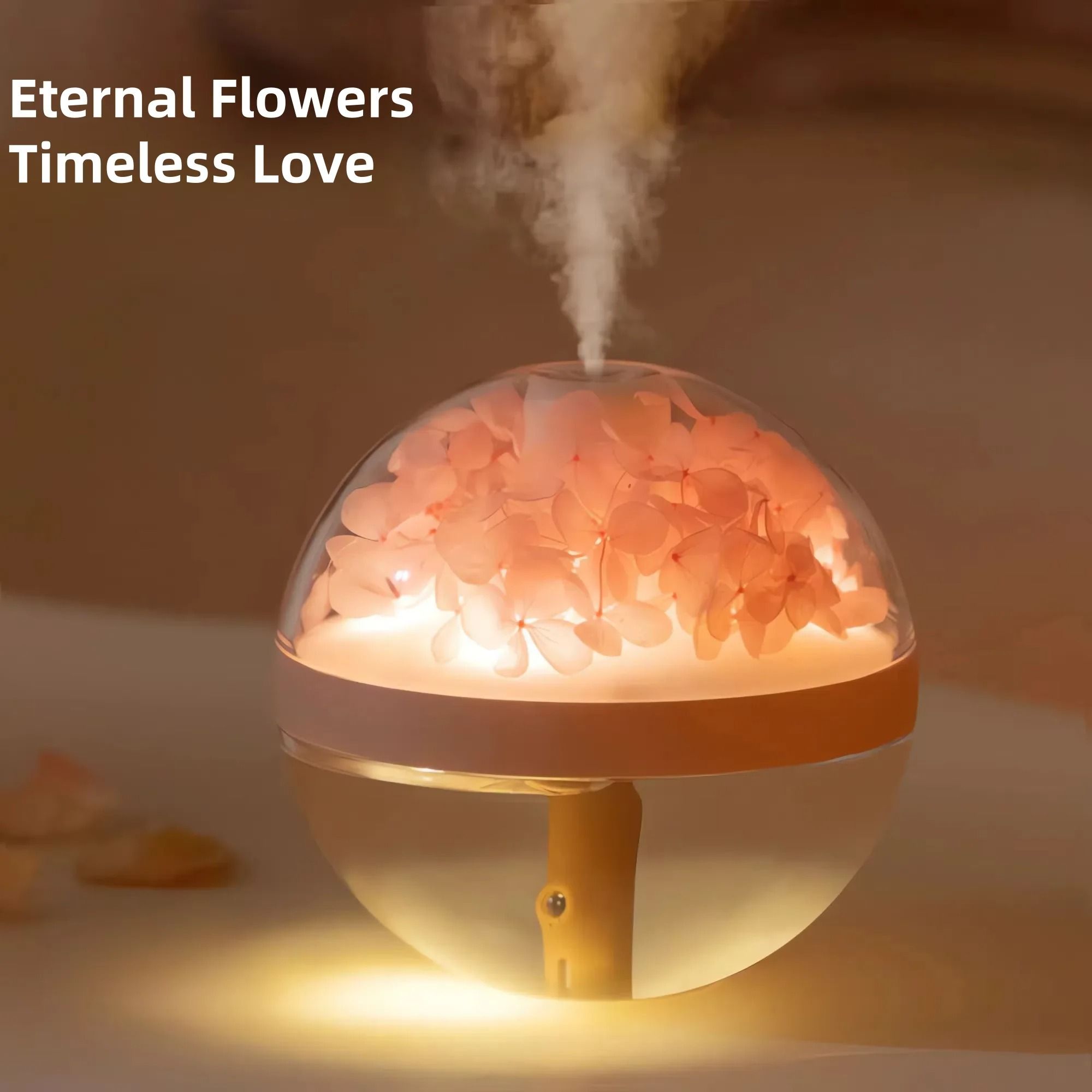 Eternal Flower Artistic Humidifier And Atmosphere Light pink
