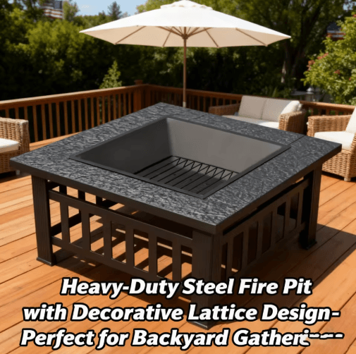 Outdoor Stove Grill Set Tea Brewing And Barbecue Heating Table With Grill Rack 6