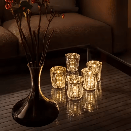 Crystal Small Table Lamp USB Rechargeable Cordless Bedside And Bar Lamp With Stepless Dimming b