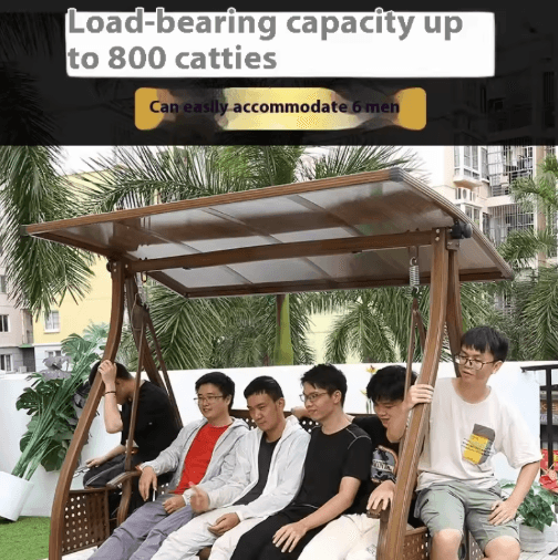 Outdoor Swing Rocking Chair 3 Person Hanging Reclining Bed For Balcony Garden And Patio double Swing No Ligh