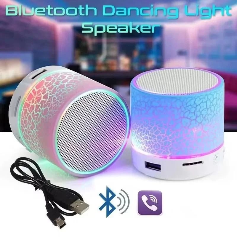 Professional High Fidelity Mini Bluetooth Speaker And Portable Crack Design LED Subwoofer white