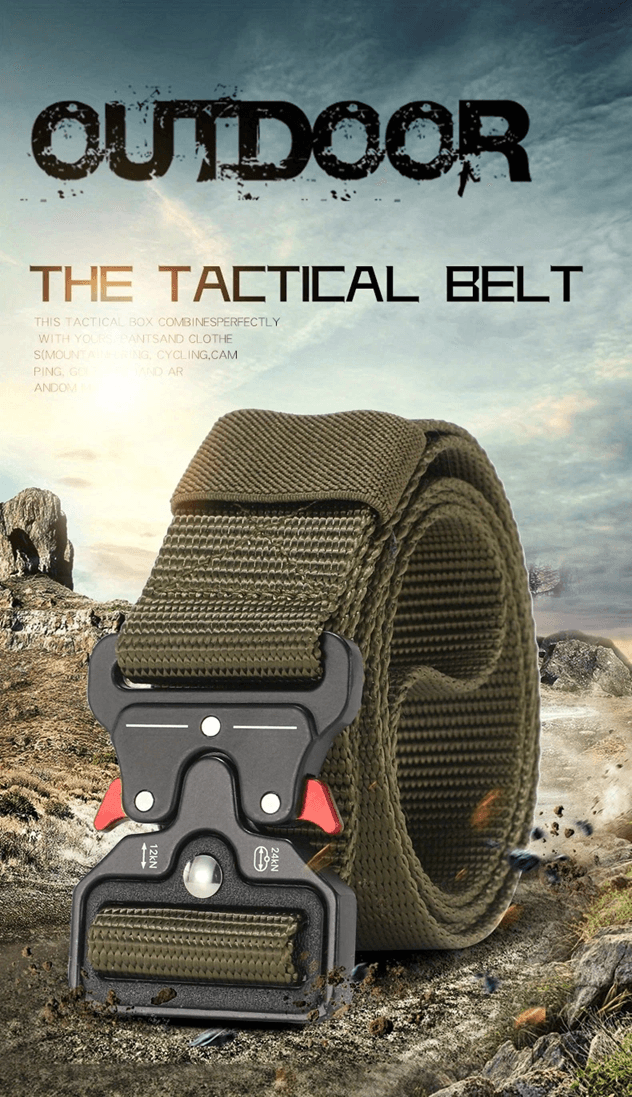 Mens Tactical Canvas Belt Heavy Duty Outdoor Work And Hunting Belt 47.24 Inches green