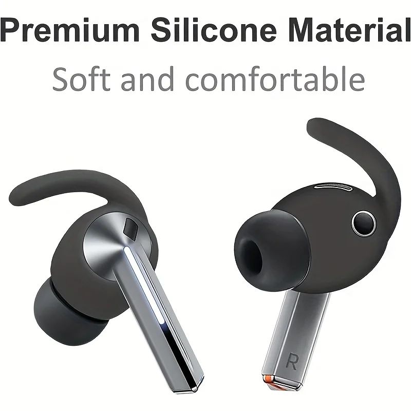 Silicone Sport Ear Hooks For Galaxy Buds 3 Pro black 2 Pairs