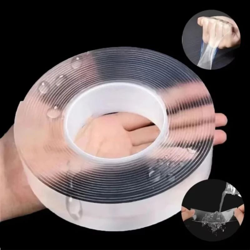Nano Double Sided Tape Transparent, Reusable, & Waterproof Traceless Adhesive Tape For Home & Office 20 Mm X 5 M