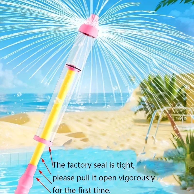 Firework Splash Water Gun Set Portable Pull Out Water Squirter Toy For Kids & Adults, Outdoor Water Fight Sprayer Fun blue