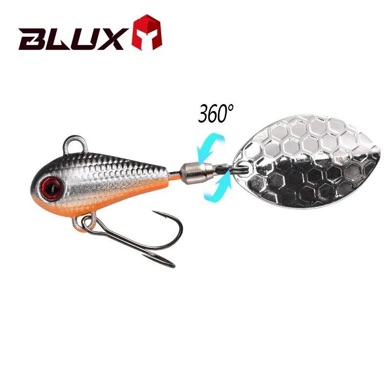 BLUX Spintail Jig Tail Spinner Lure, Long Cast Metal Vibe With Copper Blade (4.5g 7g 11g) c 7g