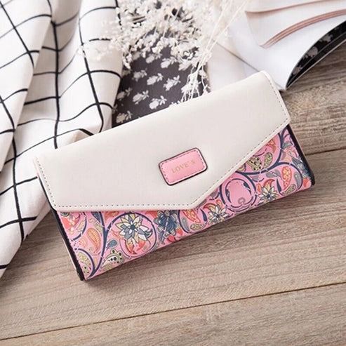 Fashion Women Leather Clutch Wallet, RFID Blocking Long Card Holder Purse Bag Handbag For Modern Women, Large Capacity purple