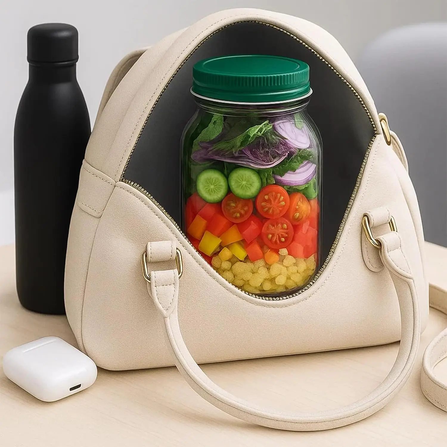 Portable Plastic Salad Pod, Container With Leak Proof Oats Container, Reusable Fresh Salad Bowl, Meal Prep Container Portable Plastic Salad Pod, Container With Leak Proof Oats Container, Reusable Fresh Salad Bowl, Meal Prep Container