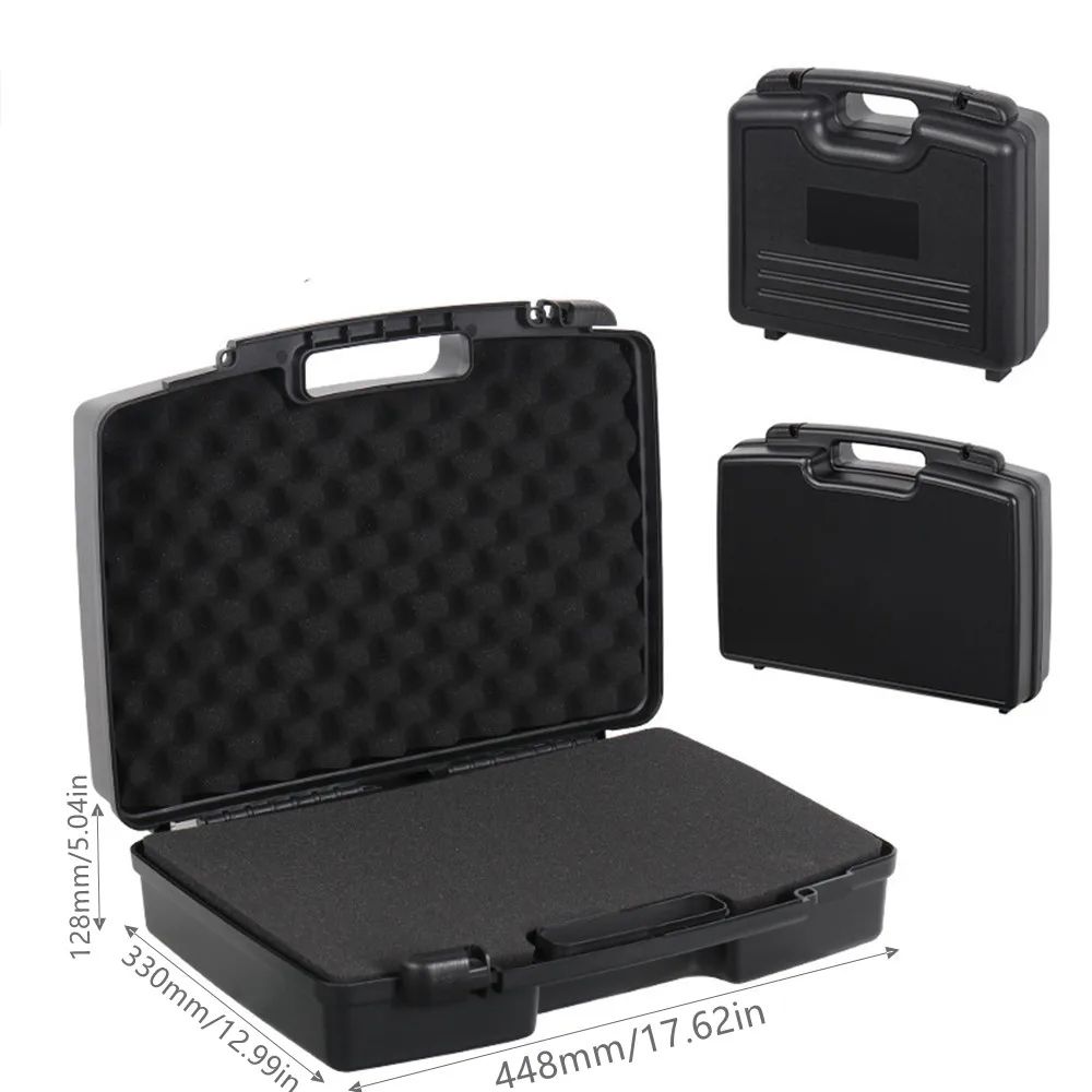 Portable Multifunction Plastic Tool Box Case | Protective Storage For Instruments, Notebook, Outdoor Gear & Equipment 12.5 11.5 4.25 In