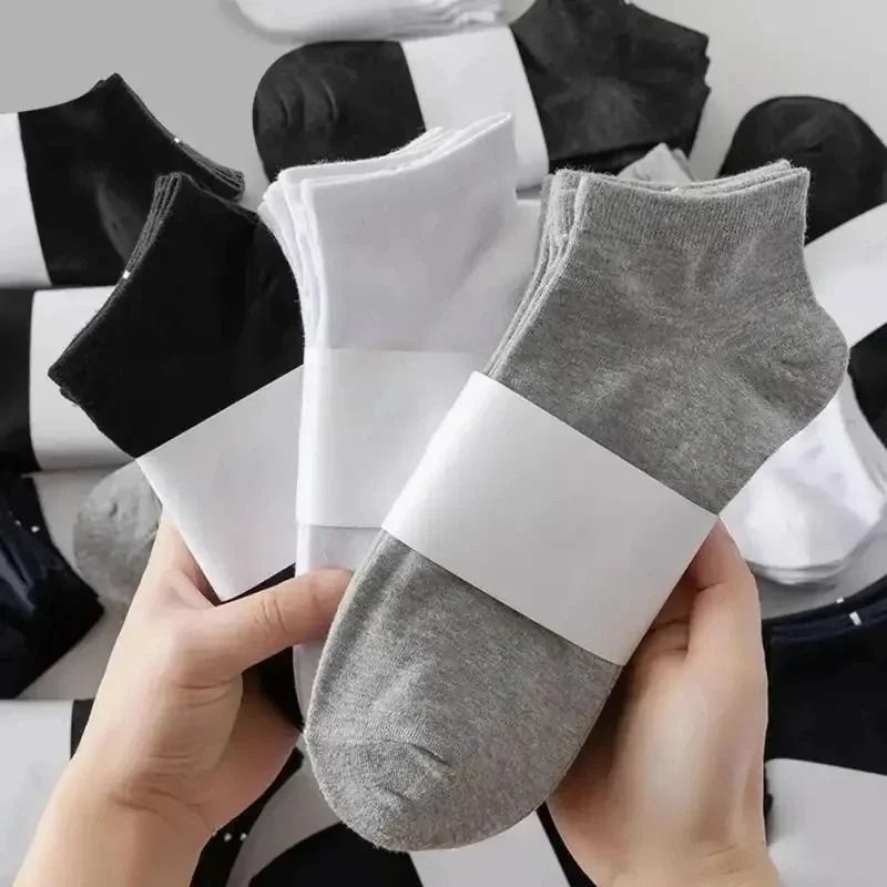 Breathable Unisex Ankle Socks Lightweight Comfort Fit Sports Set 5 Pairs Gray one Size