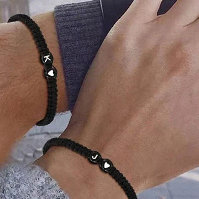 Handmade Adjustable Name Braided Bracelets Letters Initial Heart Friendship Jewelry For Women Men GiftsaHandmade Adjusta k