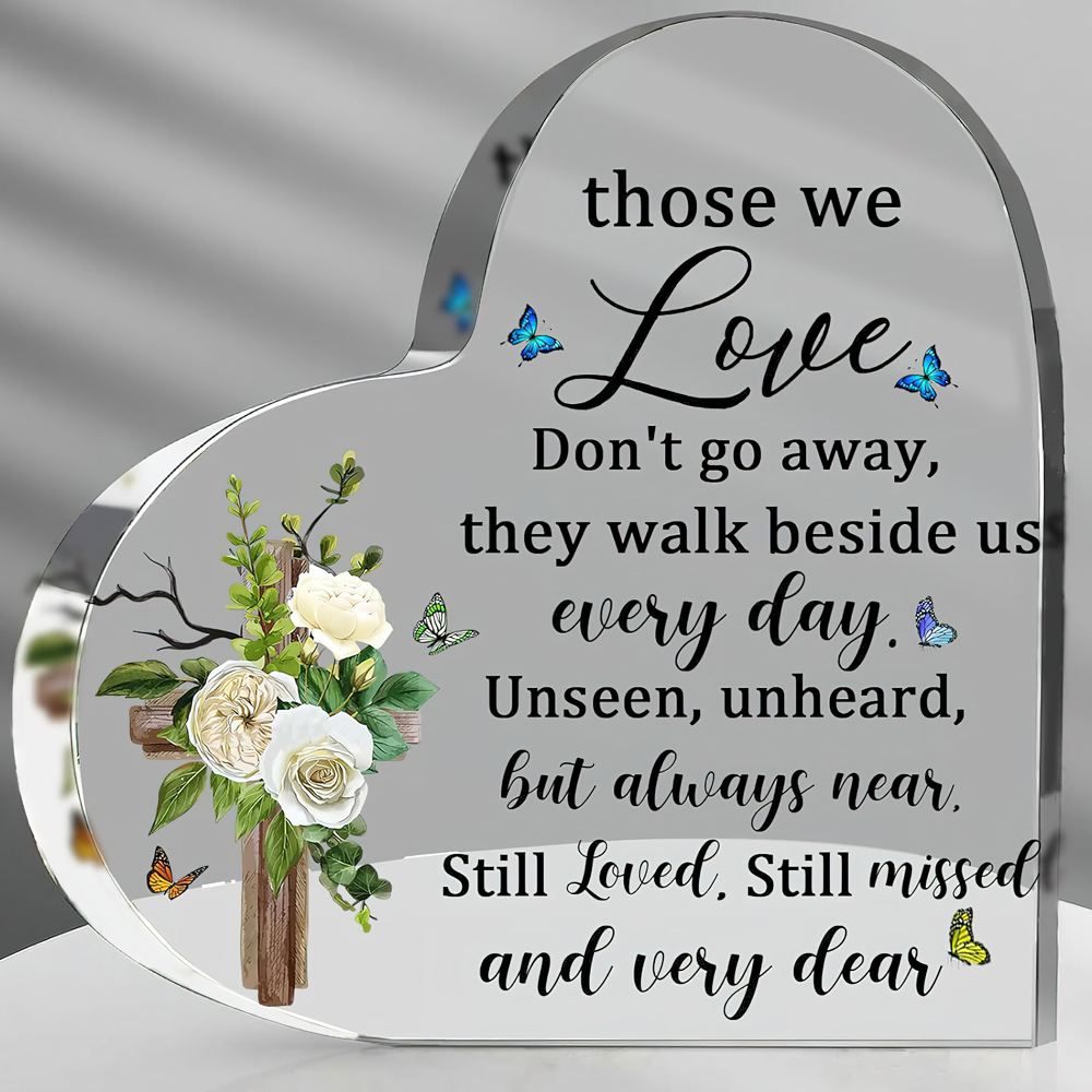 Heart Sympathy Bereavement Gift, Acrylic Memorial Gift, Loss Of Loved One Remembrance Table Decor For Mom Heart Sympathy Bereavement Gift, Acrylic Memorial Gift, Loss Of Loved One Remembrance Table Decor For Mom