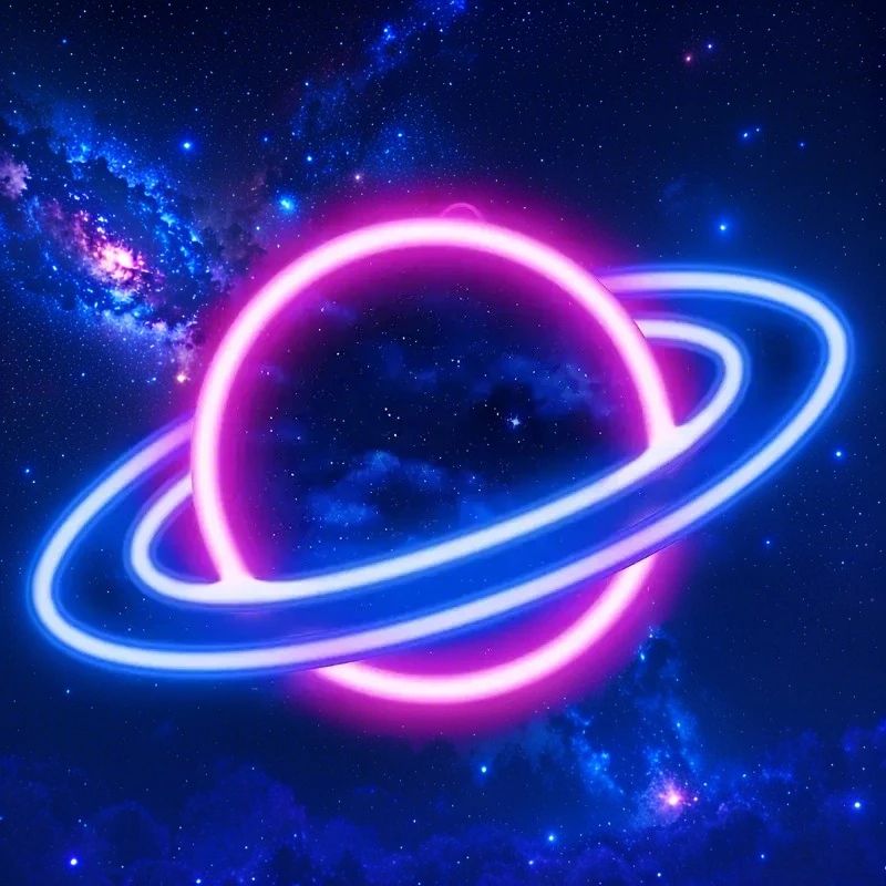 Planet LED Neon Sign USB Powered Wall Light Decor For Bedroom, Living Room & Dorm, Party Glow, Easy Install, Energy Sa hot Pink 12.60" 7.48"
