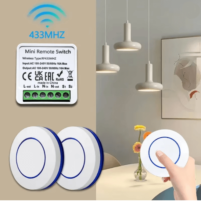 Wireless Remote Light Switch 433MHz Smart Control Module For Home DIY e