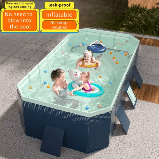 Inflatable Installation Free Swimming Pool Thickened Wear Resistant Foldable Bathtub 4m India Blue Inflat
