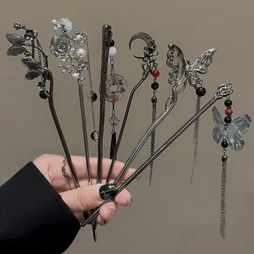 Chinese Style Vintage Butterfly Hair Clip Tassel Zinc Alloy Hairpin For Weddings And Parties model 3