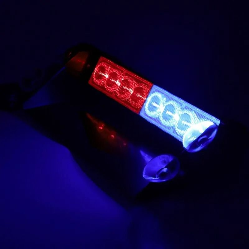 Car Emergency Strobe Light 8 LED Red Blue Warning Beacon blue 1 Pc