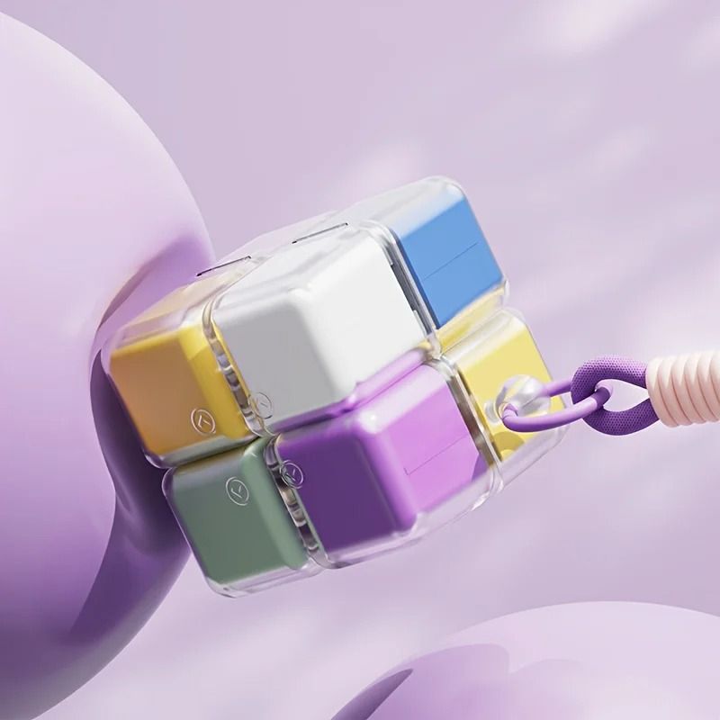 1PC Creative Magic Cube 8 Grid Medicine Storage Box Sealed And Moisture Proof Travel Essential colorful