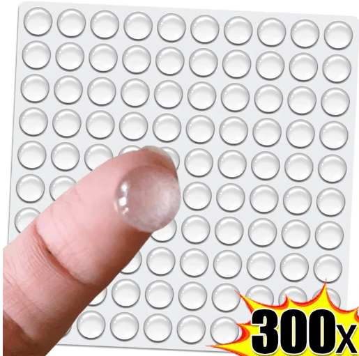 Self Adhesive Clear Silicone Door Stop Bumpers Furniture Protection Pads (100300 Pcs) 300pcs(3 Sheet) transparent