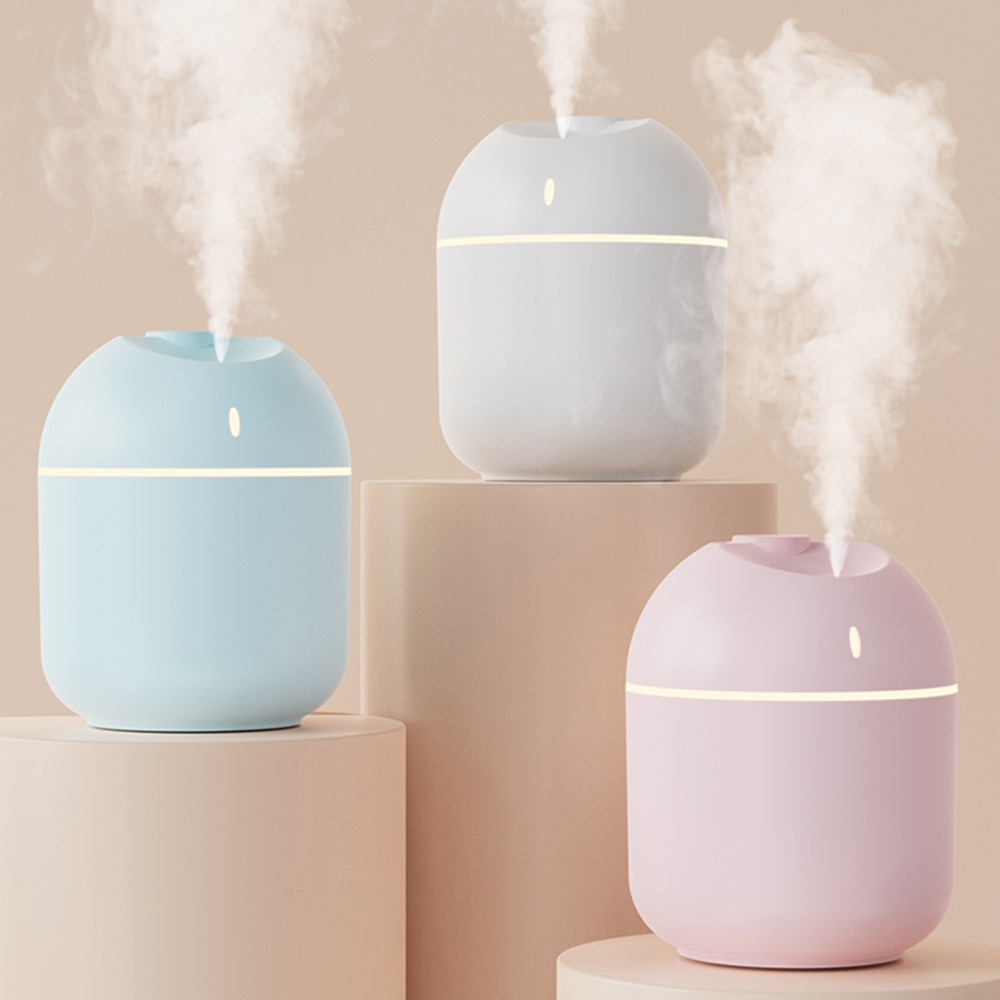 USB Humidifier Cool Mist Aroma Diffuser With LED Night Light And Power off Protection For Home And Office white