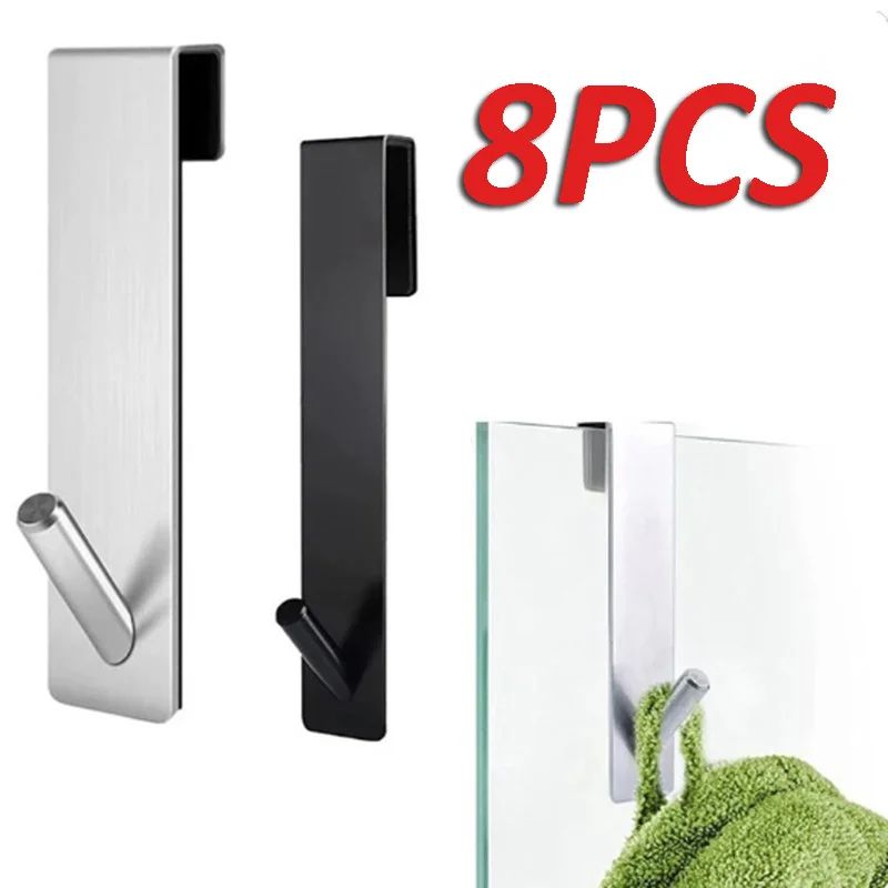 Stainless Steel Shower Door Hook b grey 4pcs