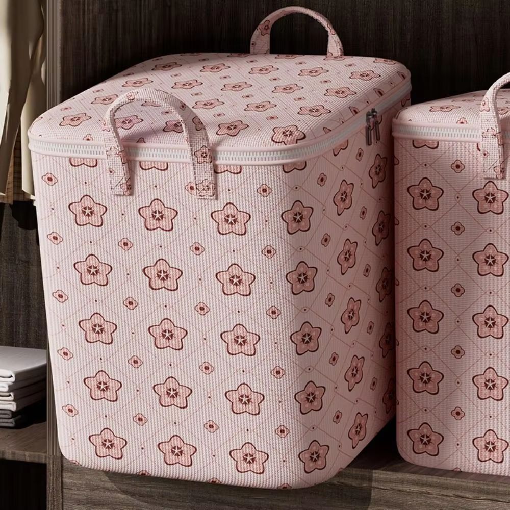 Foldable Large Capacity Cherry Blossom Clothes Storage Bags Set 17.72x23.62x23.62in