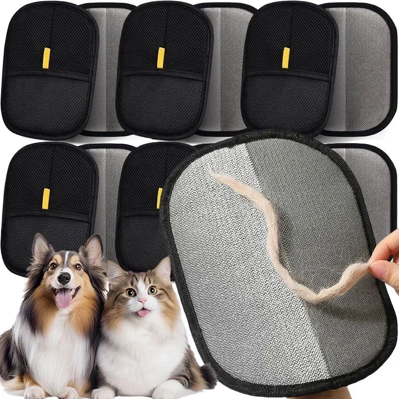Premium Pet Hair Remover Gloves & Deshedding Brush Glove Kit All Surface Pet Grooming Gloves For Cats & Dogs 1pc