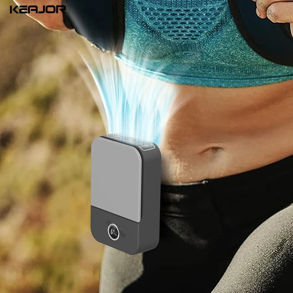 Portable Waist Clip Fan USB Rechargeable Mini Cooling Fan For Outdoor Work And Travel white