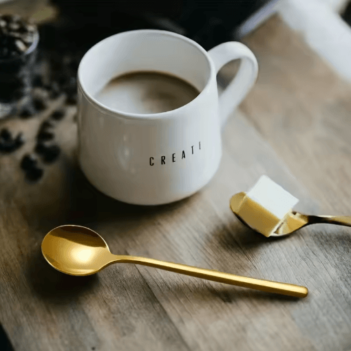 10PCS Stainless Steel Coffee Spoons Dessert Teaspoons And Seasoning Spoons For Home And Cafe Use gold 10pcs