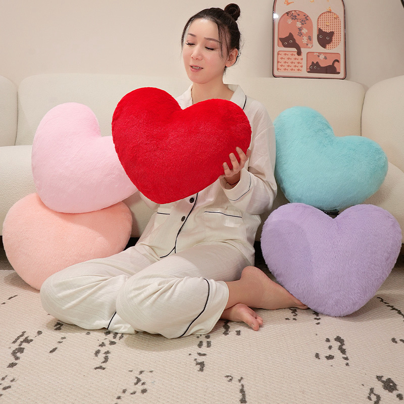 Love Expressing Pillow Stuffed Soft Cushion, Plushie Sofa Chair Gift In Pink, Red, Green, Purple red